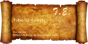 Tuboly Ervin névjegykártya